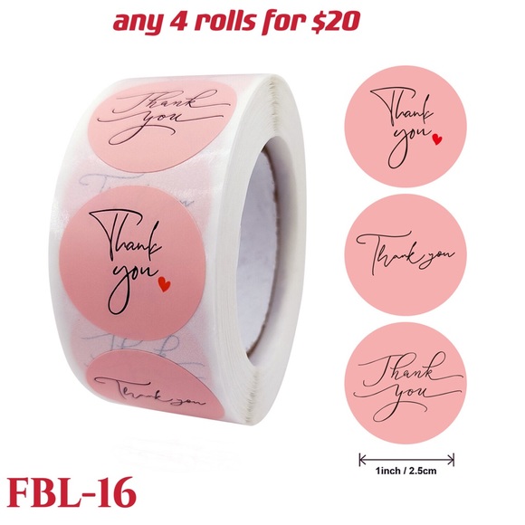 4 rolls of Thank you stickers-#FBL-05 - Picture 11 of 15